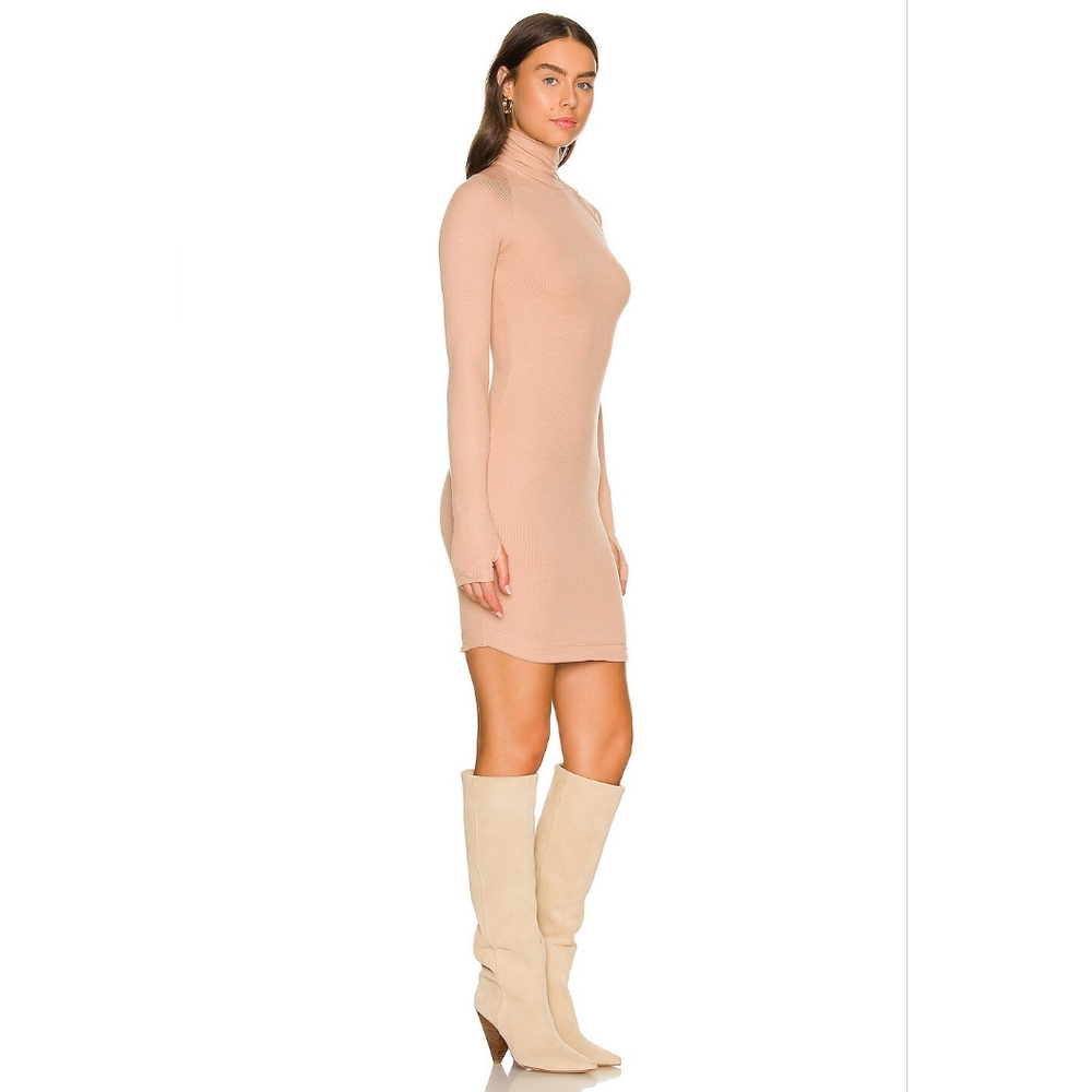 Revolve Alix NYC Lisbon Button Neck Mini Dress in Fawn Size Medium